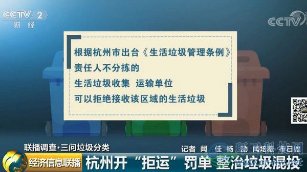 杭州開“拒運”罰單　整治垃圾混投